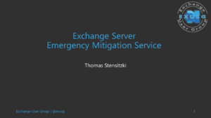 Titel - Talk 1 - Exchange Emergency Mitigation Service